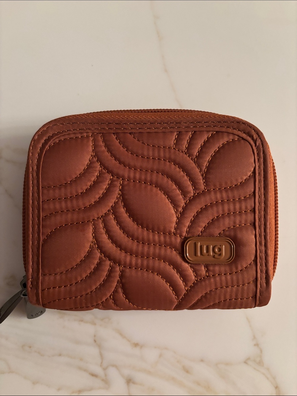 lug Splits Quilted Compact Wallet - Rust Orange New